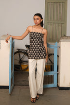 Noodle Strap Corset Kurti (Black)