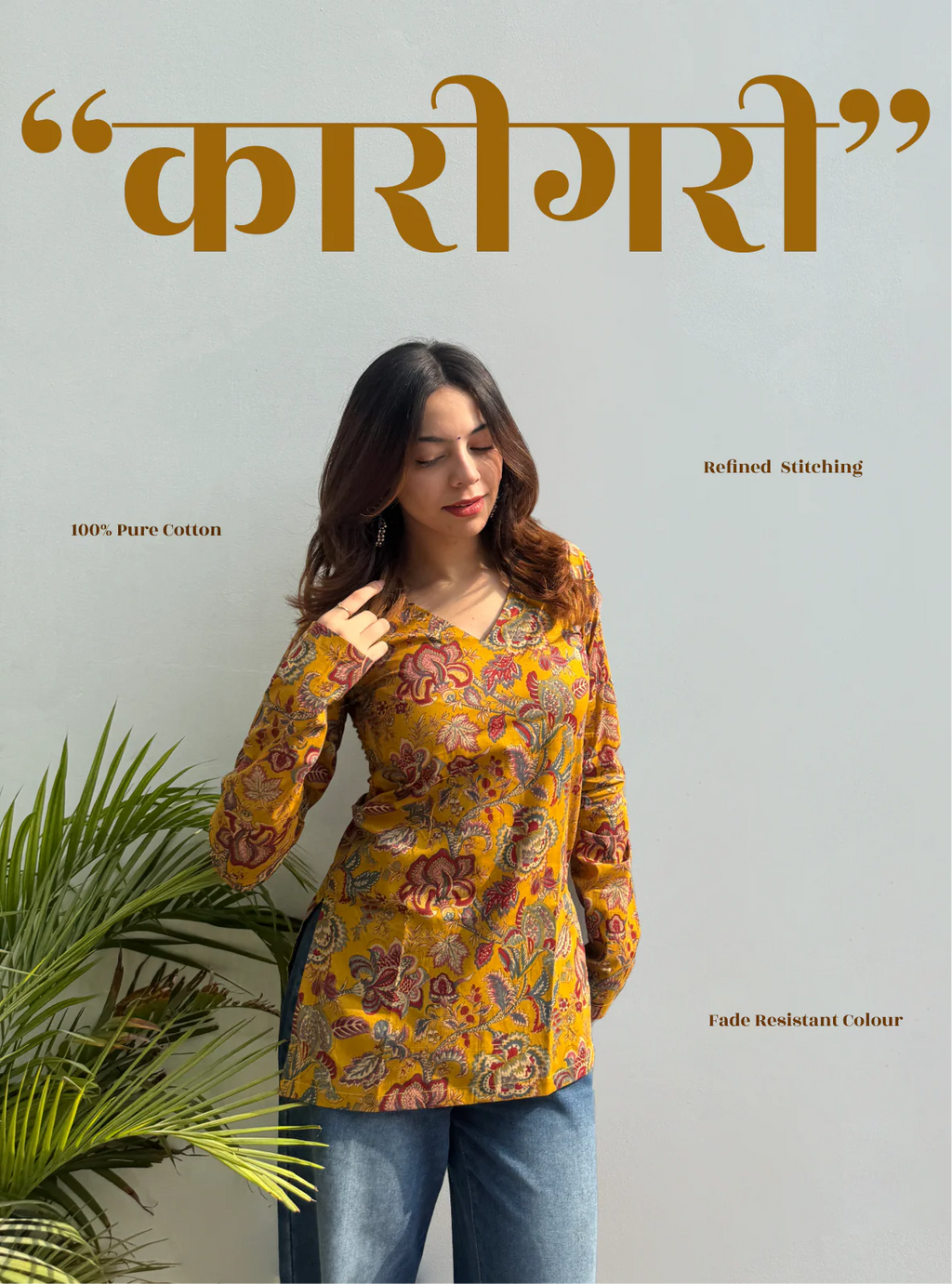 Karigari Straight Sleeves Kurti by Evara