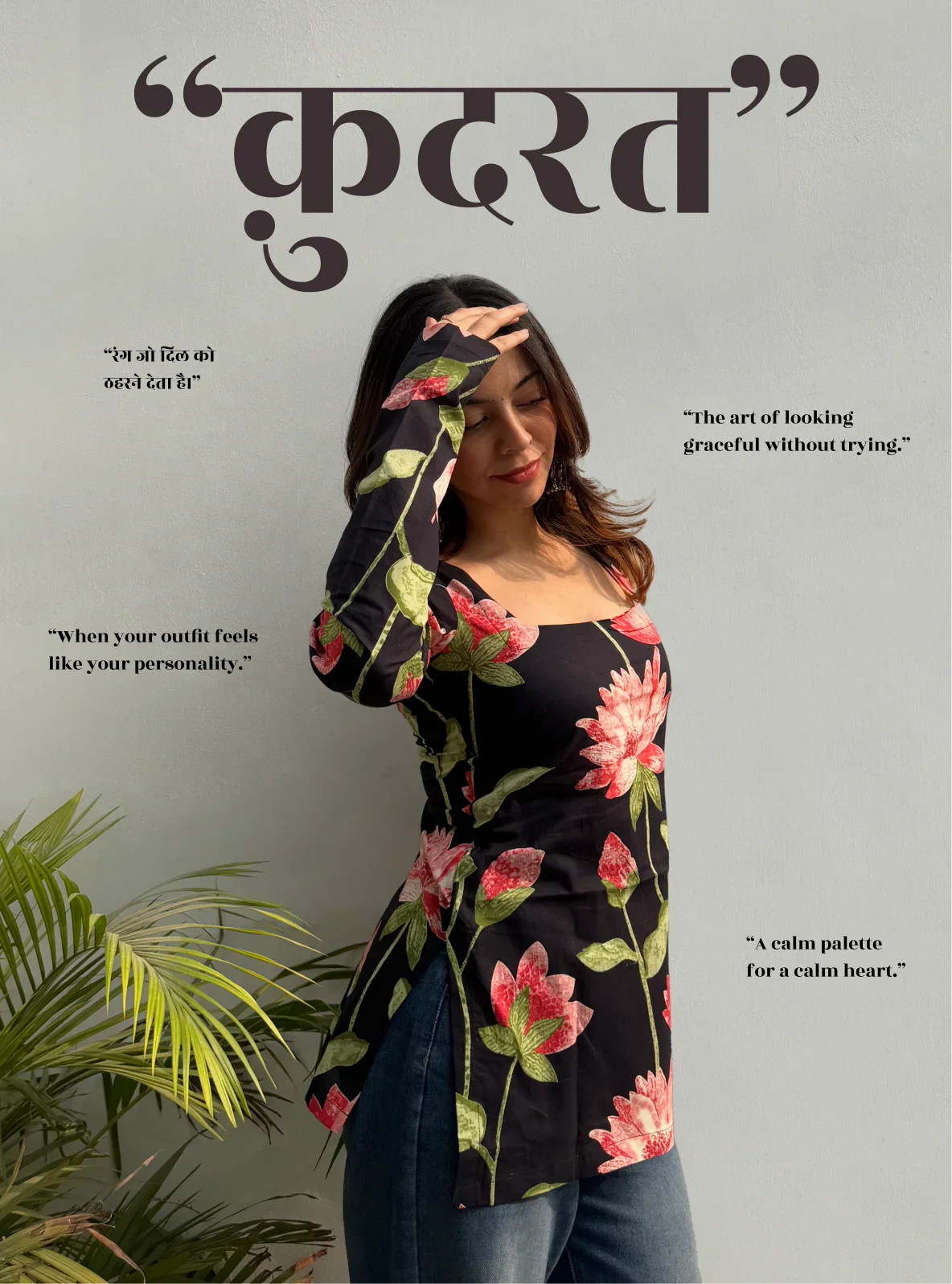 Kudrat Square Neck Kurti for Women | 100% Cotton | Evara