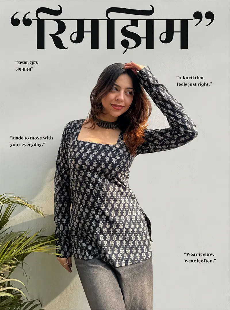 Rimjhim Square Neck Kurti