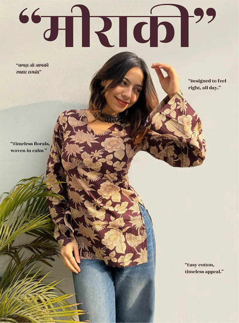 Meraki Bell Sleeves Kurti