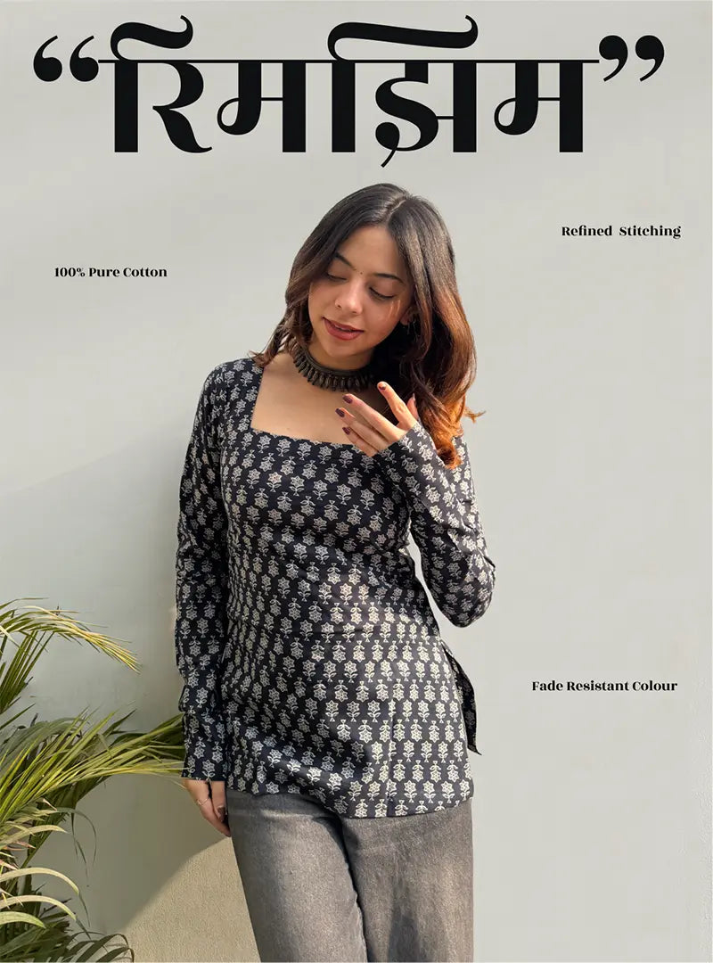 Rimjhim Square Neck Kurti