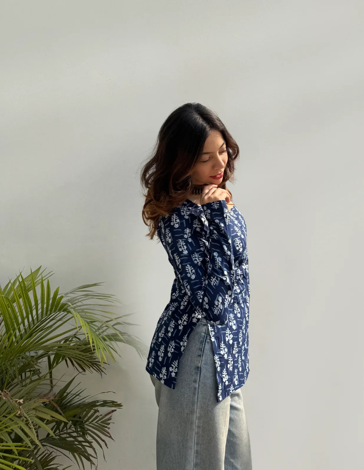 Chandbali Square Neck Kurti by Evara