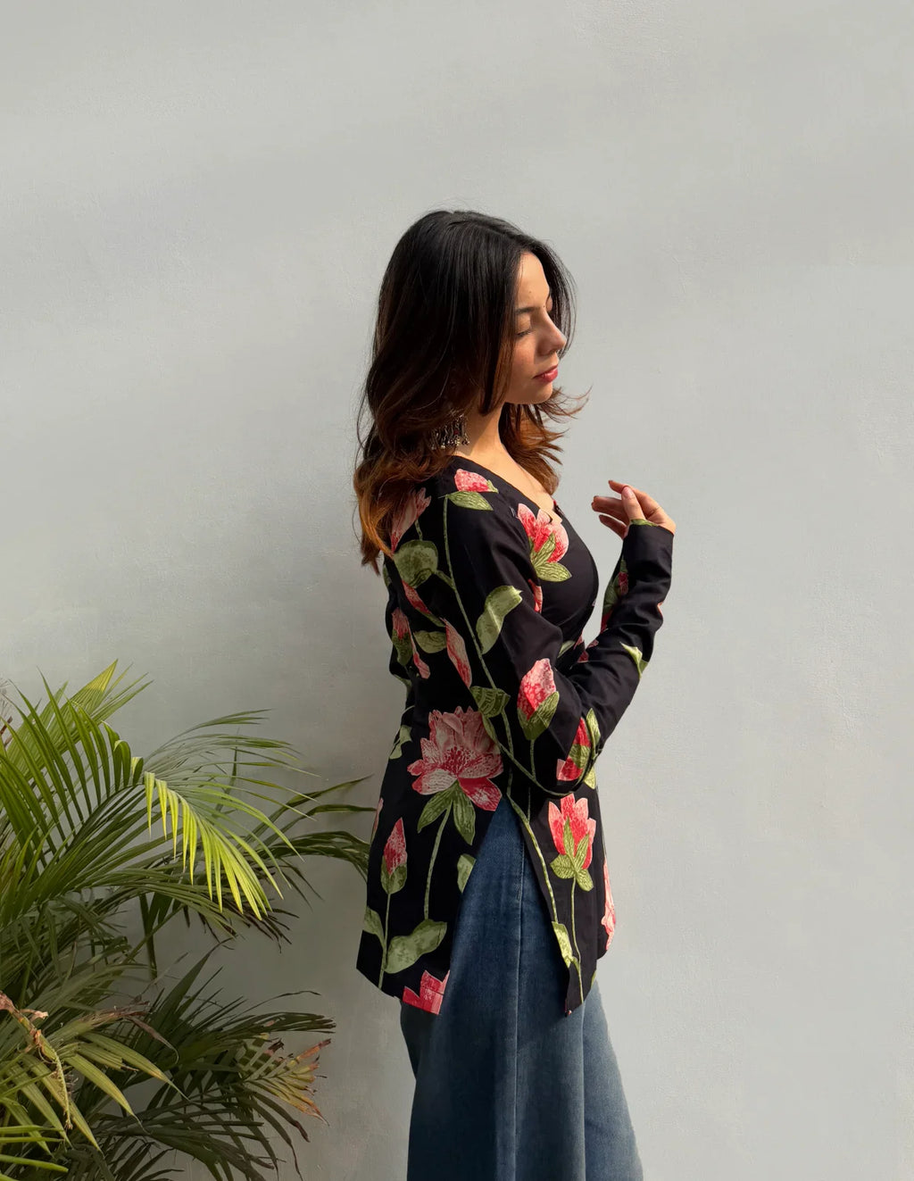 Kudrat Square Neck Kurti for Women | 100% Cotton | Evara