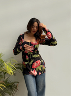 Kudrat Square Neck Kurti for Women | 100% Cotton | Evara