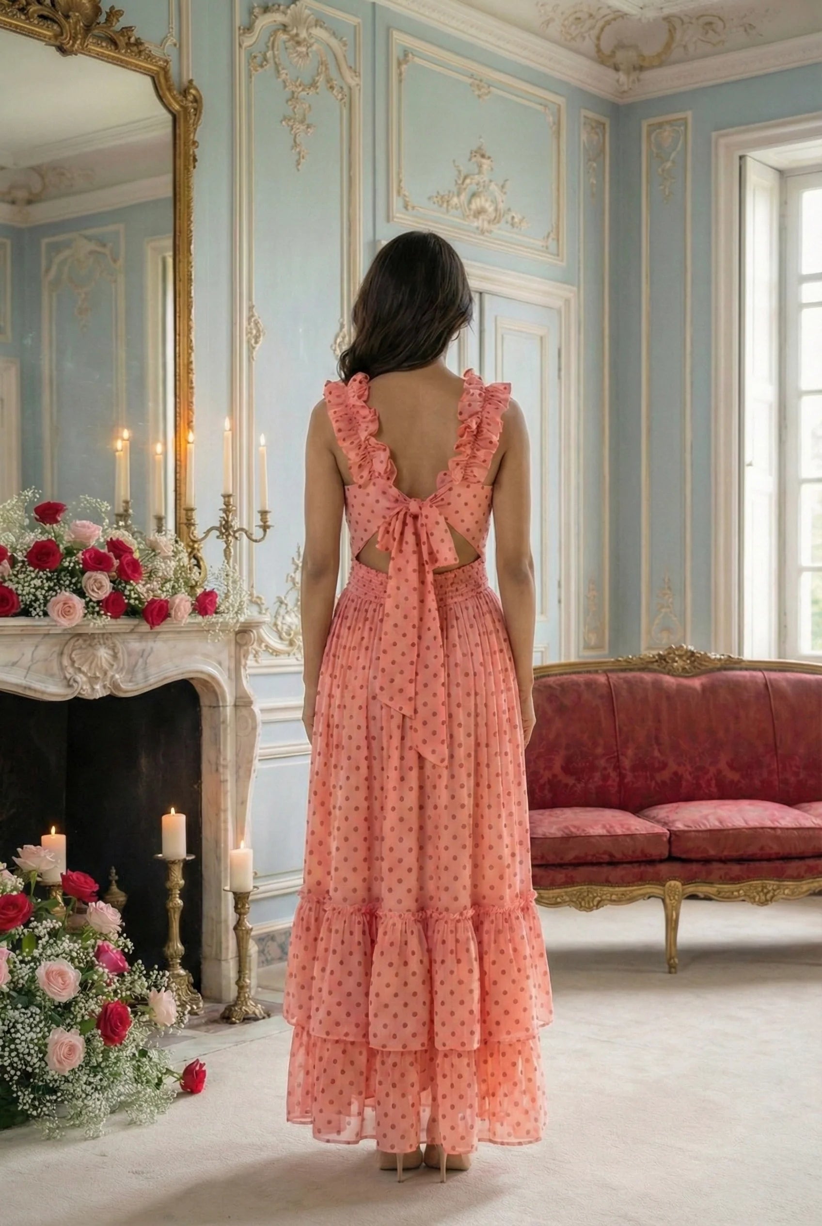 Vintage Whisper Polka Maxi