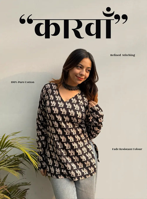 Carvaan Straight Sleeves Kurti