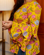 Basanti - Floral short kurti for women