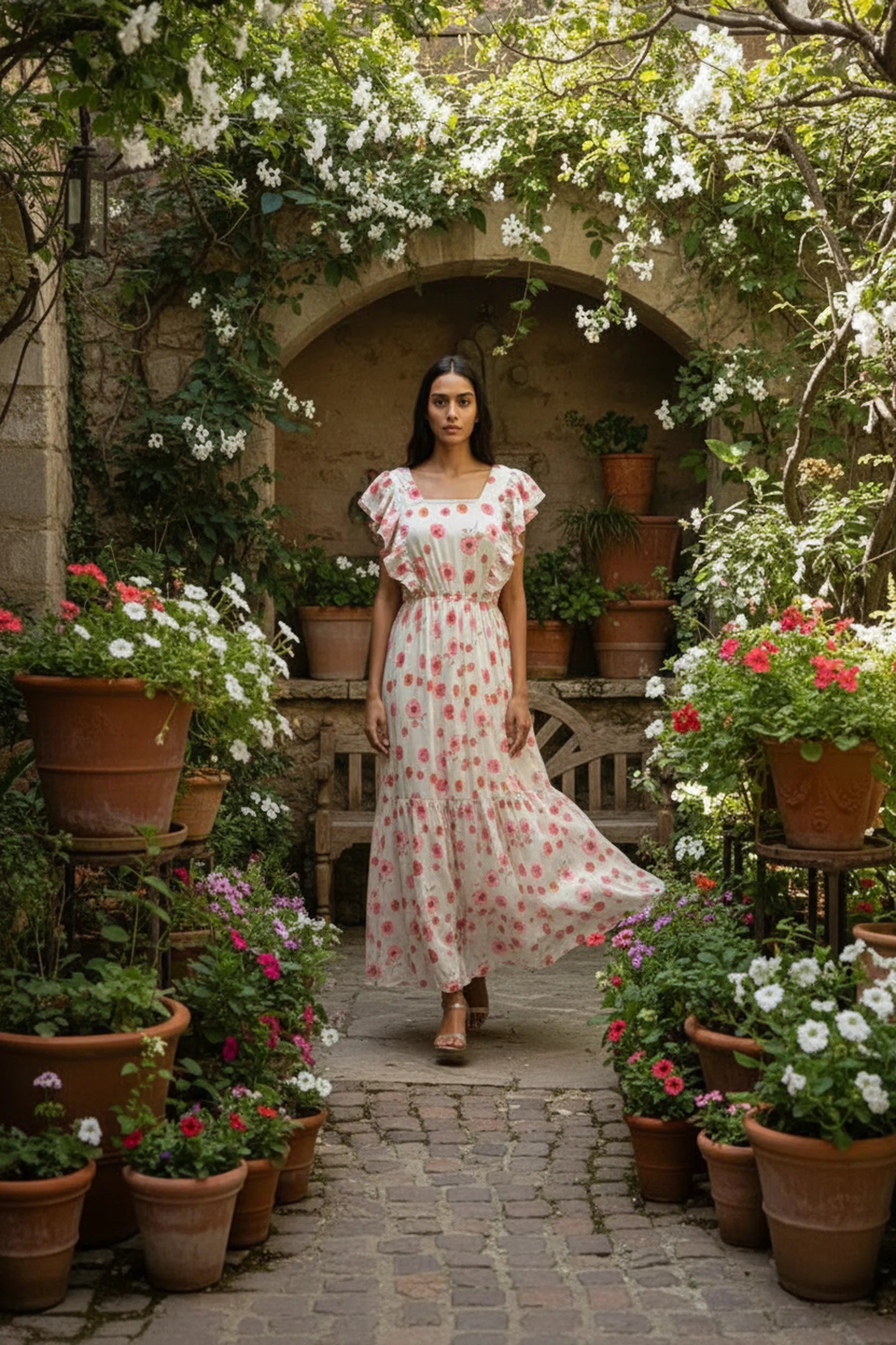 Sweetheart Flutter Maxi Dress