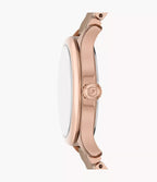 Gilmore Three-Hand Date Rose Gold-Tone and Brown Ceramic Watch