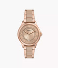 Gilmore Three-Hand Date Rose Gold-Tone and Brown Ceramic Watch