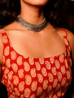 Kum-Kum Deep Back  Short Kurti
