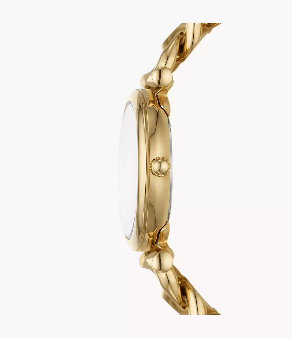 Carlie Mini Three-Hand Gold-Tone Stainless Steel Watch