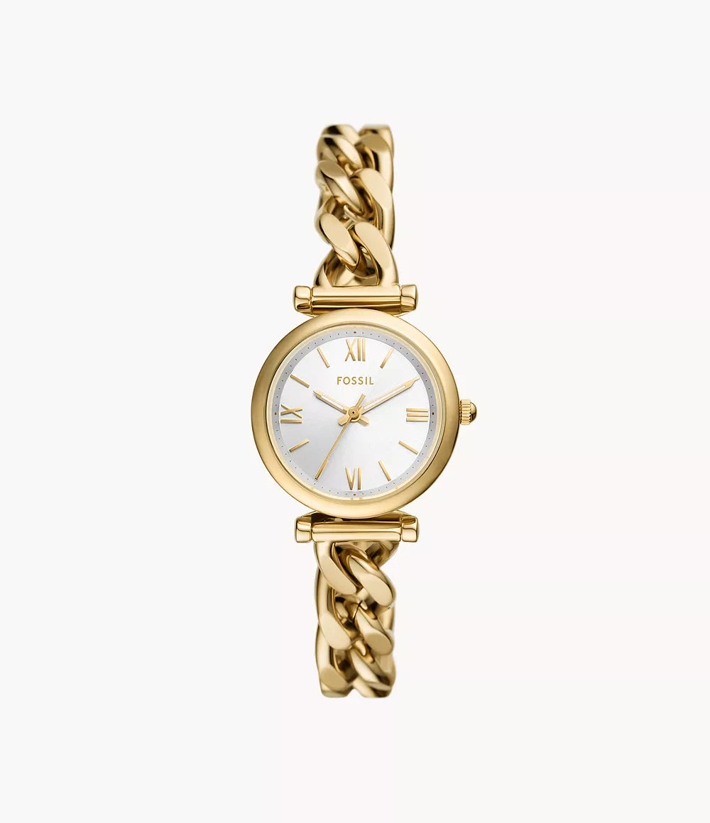 Carlie Mini Three-Hand Gold-Tone Stainless Steel Watch