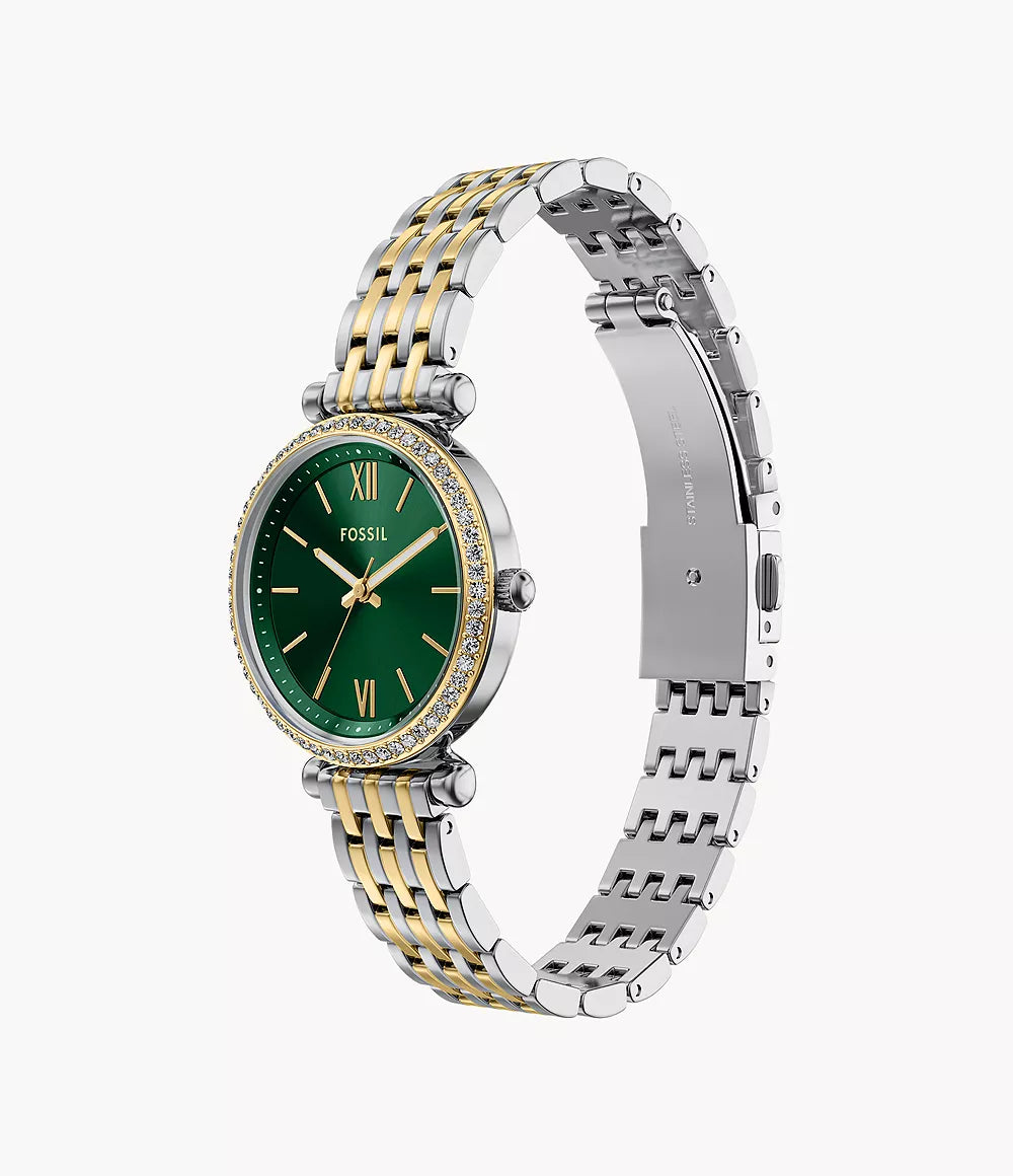 Carlie Mini Three-Hand Two-Tone Stainless Steel Watch