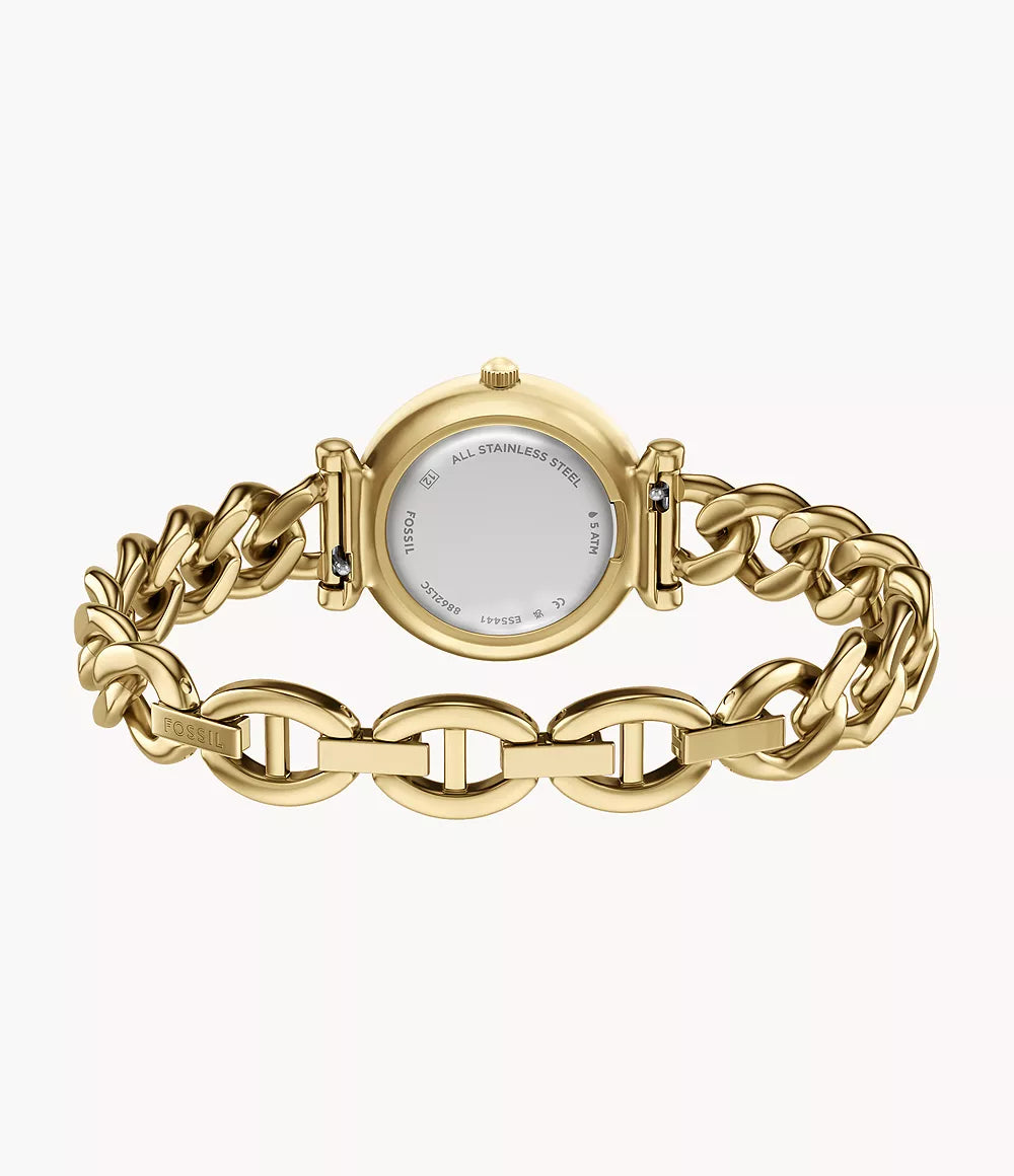 Carlie Mini Three-Hand Gold-Tone Stainless Steel Watch