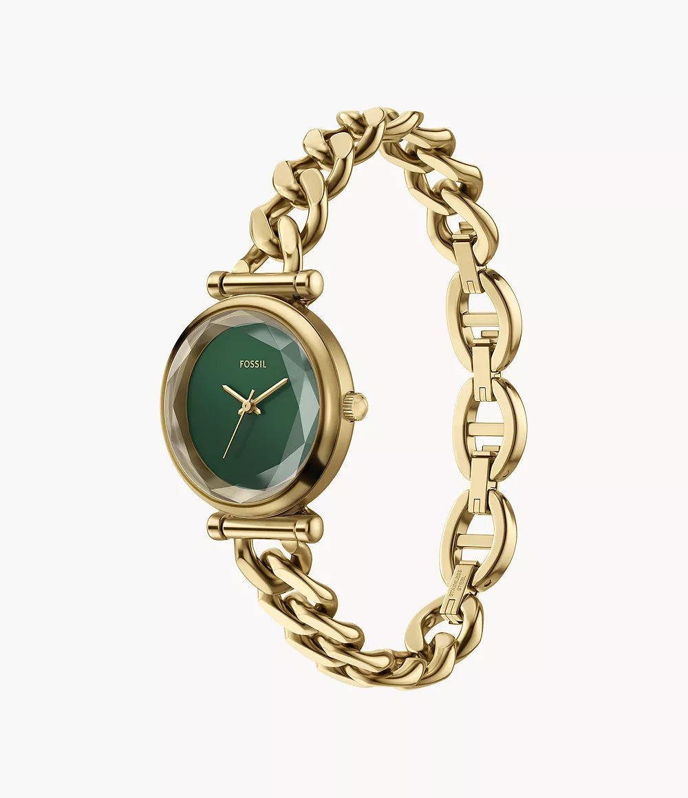 Carlie Mini Three-Hand Gold-Tone Stainless Steel Watch