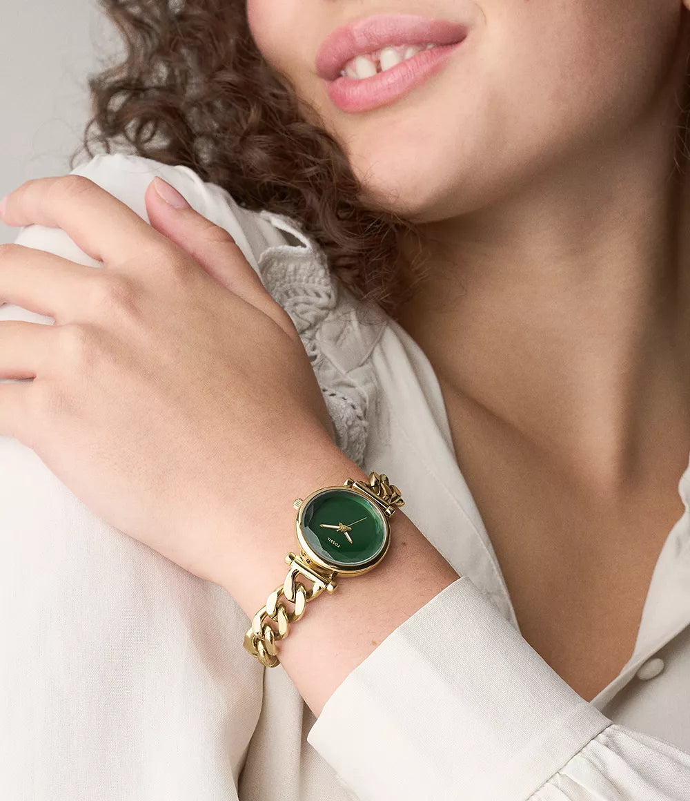 Carlie Mini Three-Hand Gold-Tone Stainless Steel Watch