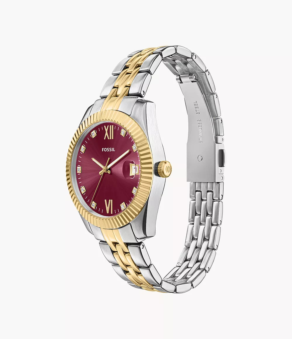 Scarlette Three-Hand Date Two-Tone Stainless Steel Watch