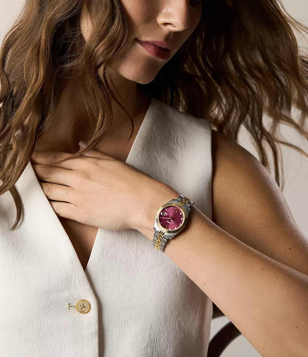 Scarlette Three-Hand Date Two-Tone Stainless Steel Watch