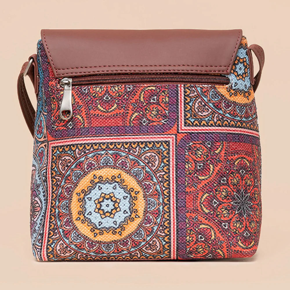 Multicolor Mandala Print - Women's Office Bag & Flap Sling Bag Combo