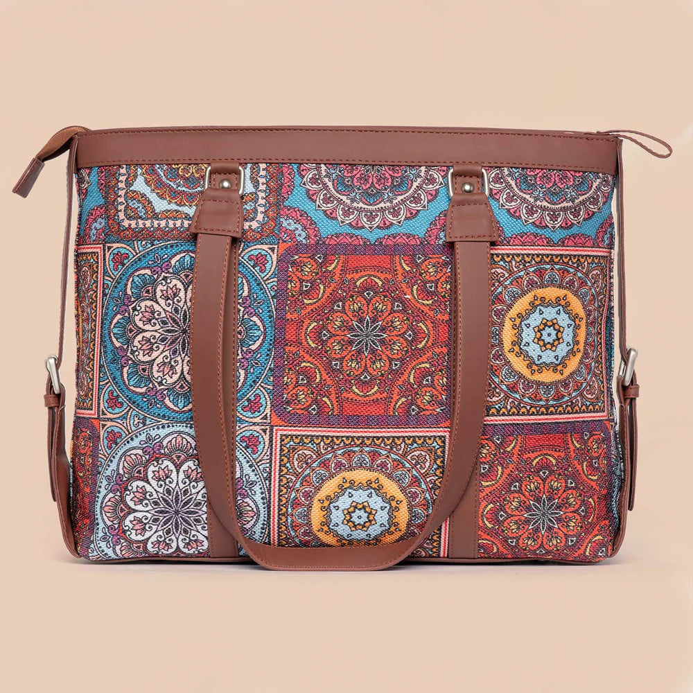 Multicolor Mandala Print Women's Office Bag