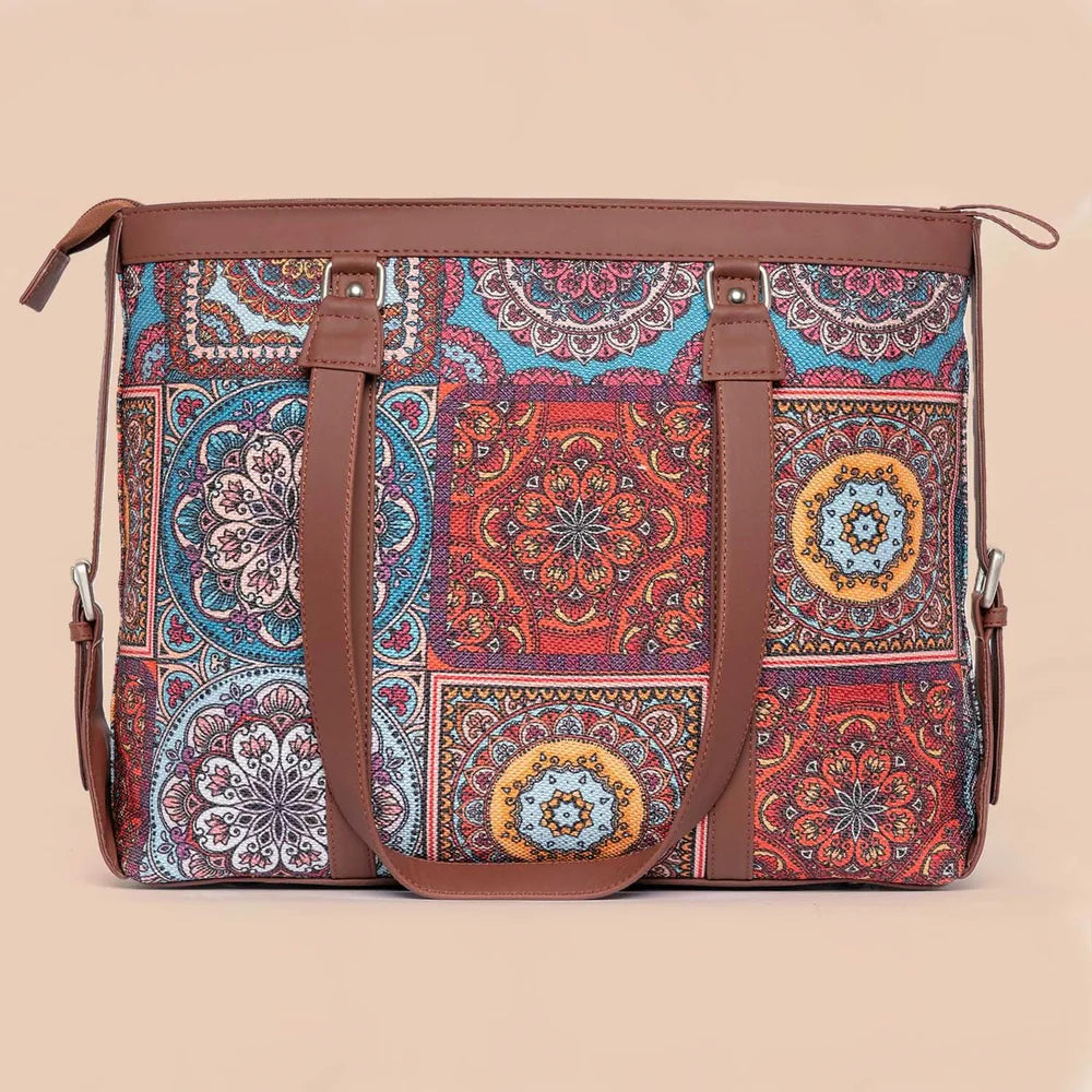 Multicolor Mandala Print - Women's Office Bag & Flap Sling Bag Combo