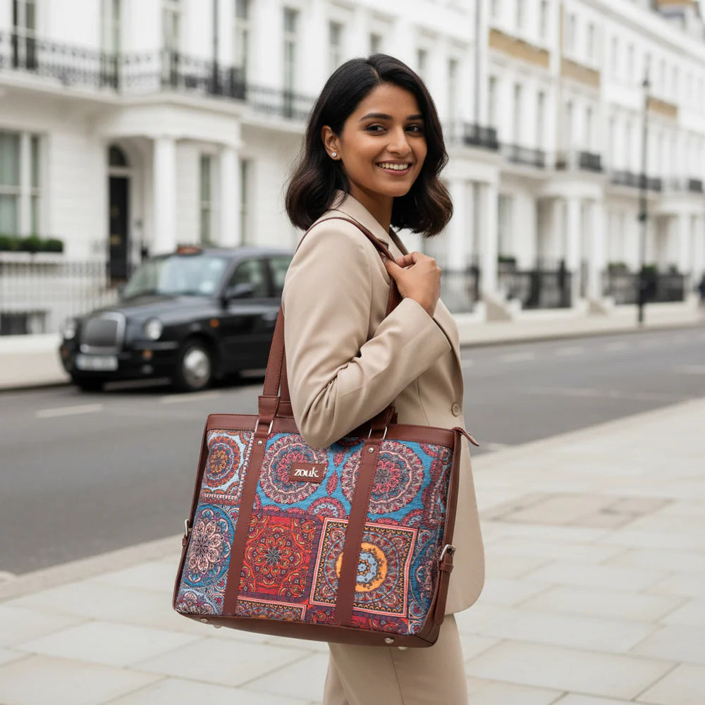 Multicolor Mandala Print Women's Office Bag