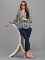 Abstract Geometrical Printed Women's Top