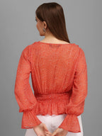 Bright Red Minimal Women's Tops