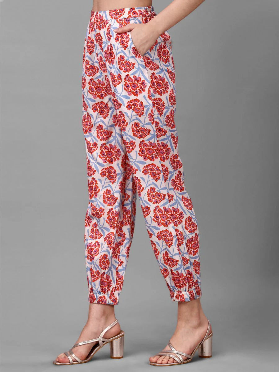 Co-Ords for Women Red Floral