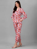 Co-Ords for Women Red Floral