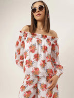 Co-Ords for Women White Floral
