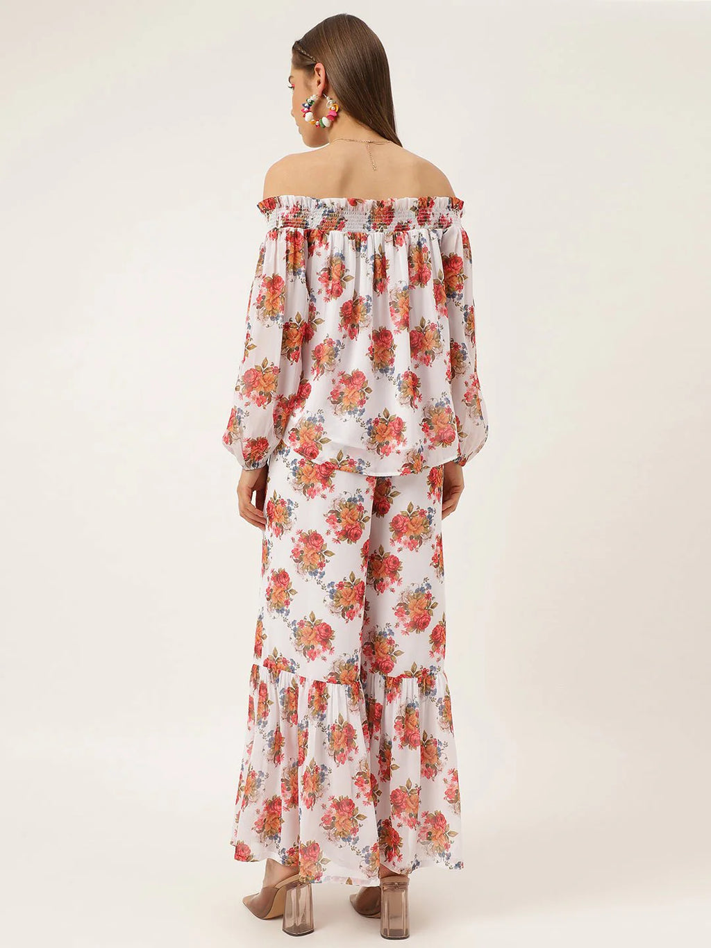 Co-Ords for Women White Floral