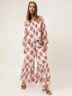 Co-Ords for Women White Floral