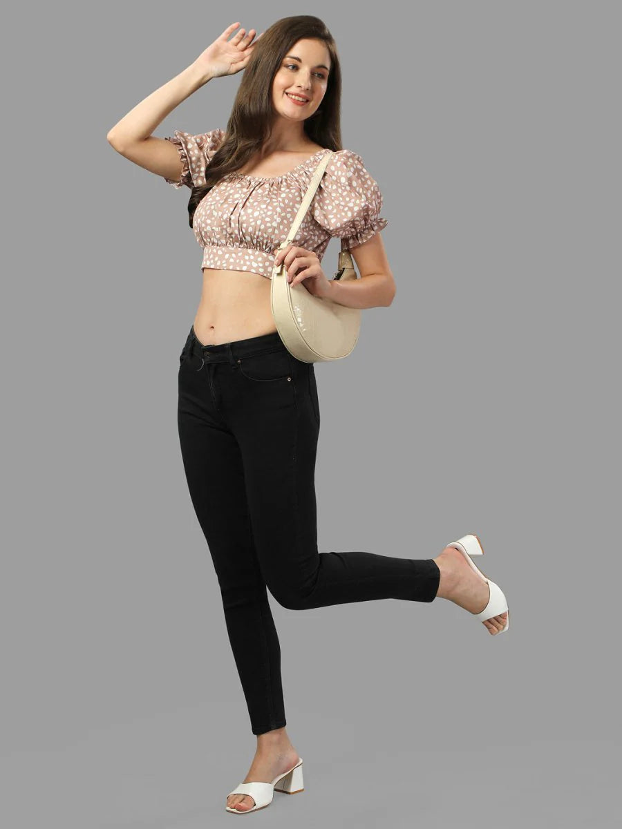 Crop top for Women western wear brown