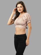 Crop top for Women western wear brown