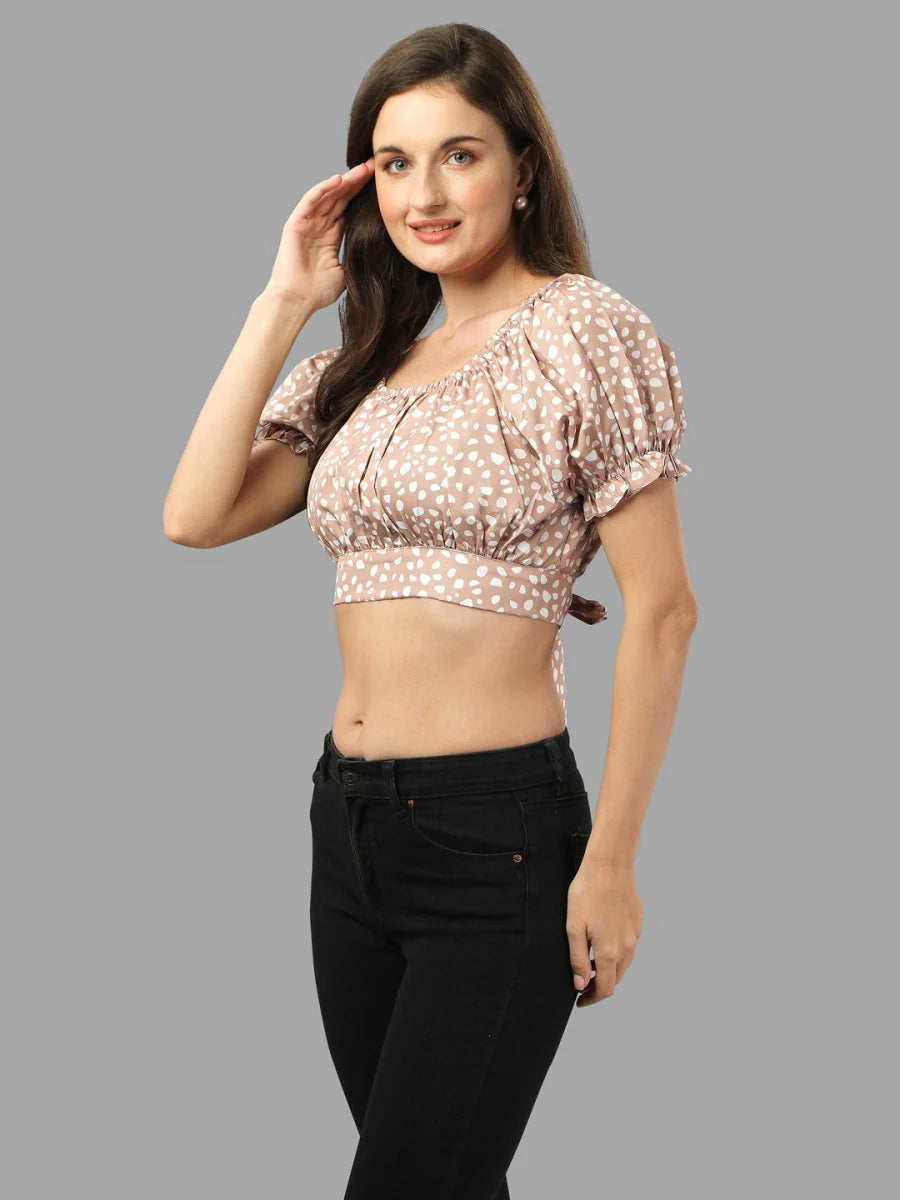 Crop top for Women western wear brown