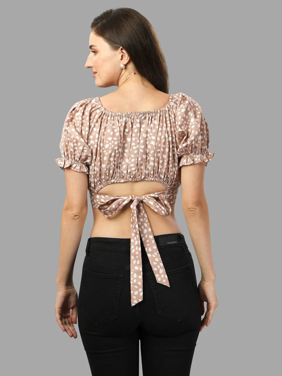 Crop top for Women western wear brown