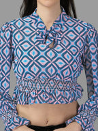 Crop tops for Women western wear Blue