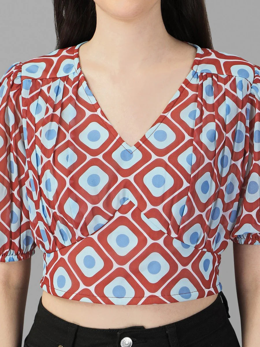 Crop tops for Women western wear Maroon