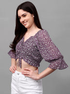 Crop tops for Women western wear purple