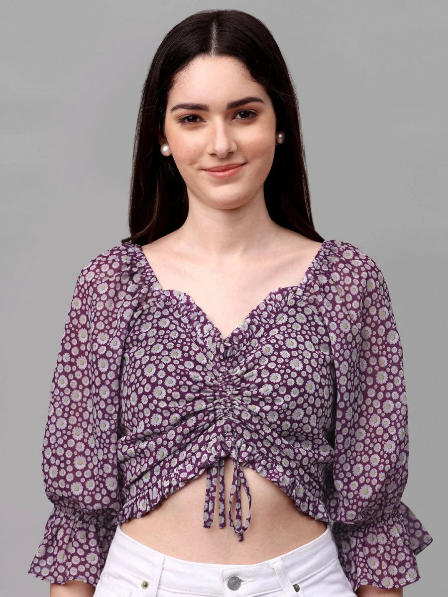 Crop tops for Women western wear purple