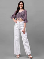 Crop tops for Women western wear purple