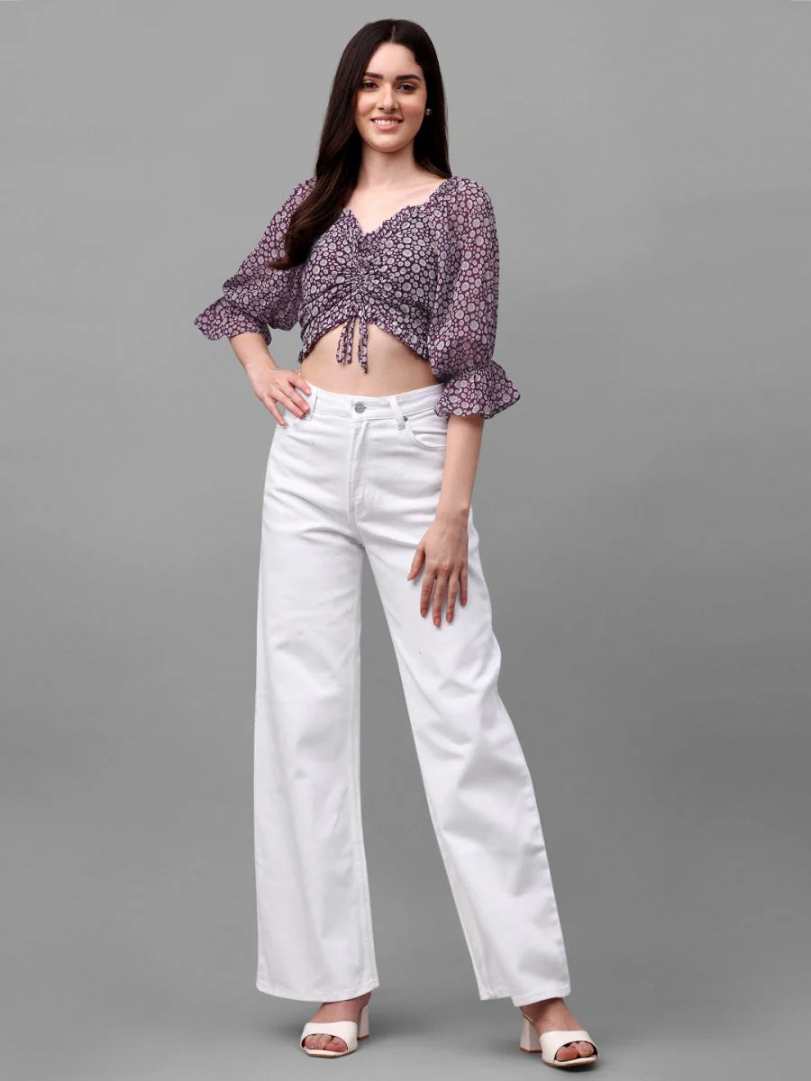 Crop tops for Women western wear purple