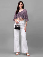 Crop tops for Women western wear purple