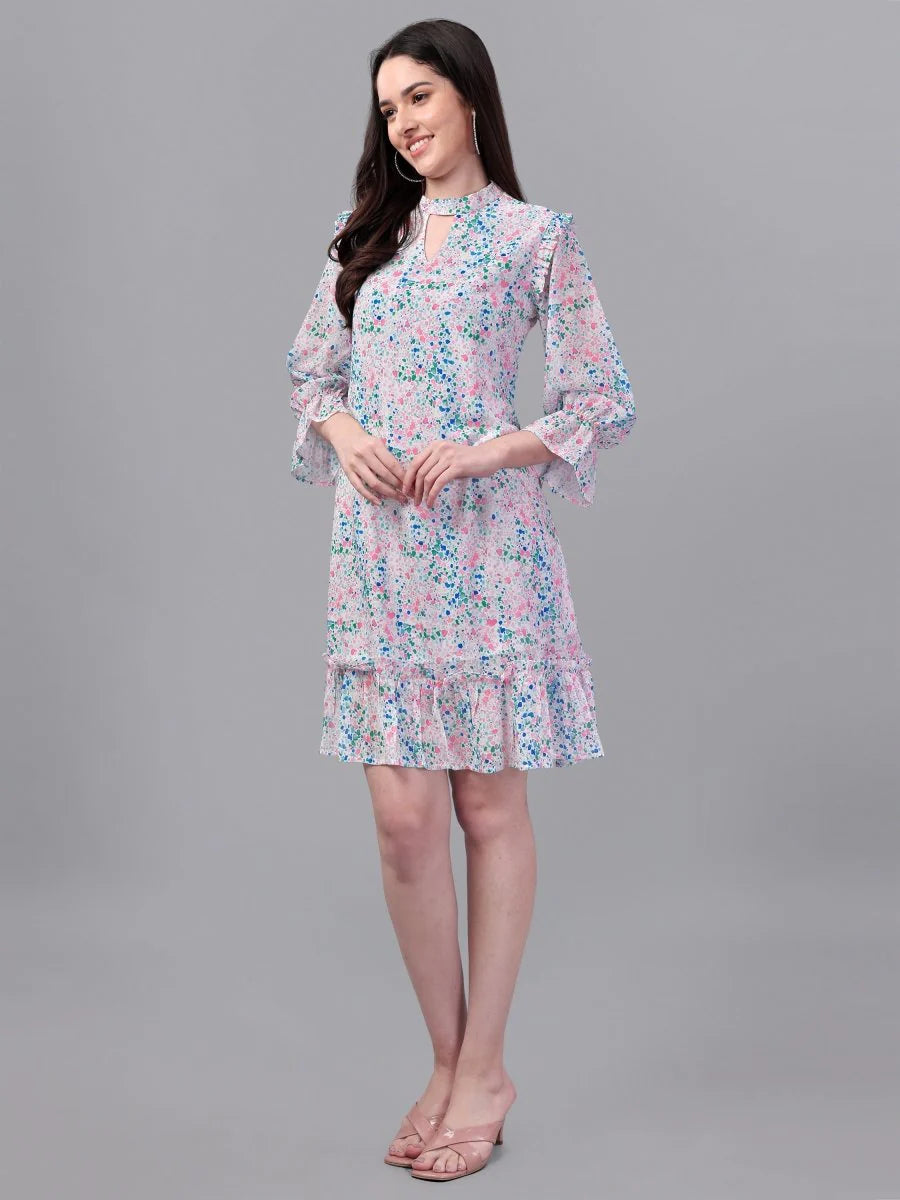 dresses for Women western wear Doted Multi Color dress