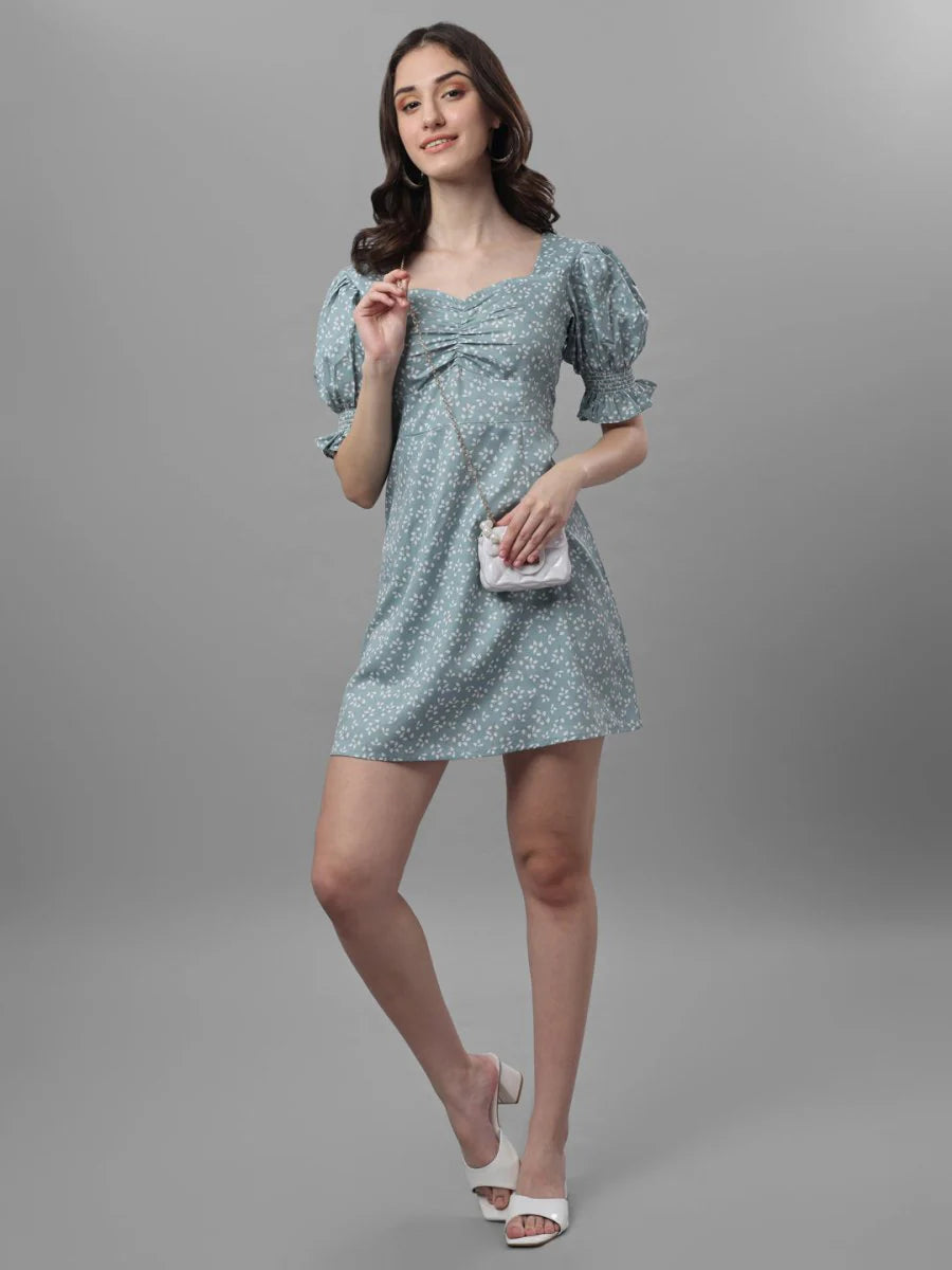 dresses for Women western wear floral Green
