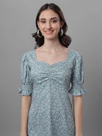 dresses for Women western wear floral Green