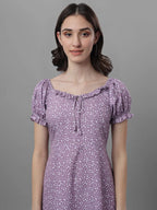 Dresses for Women western wear floral Purple